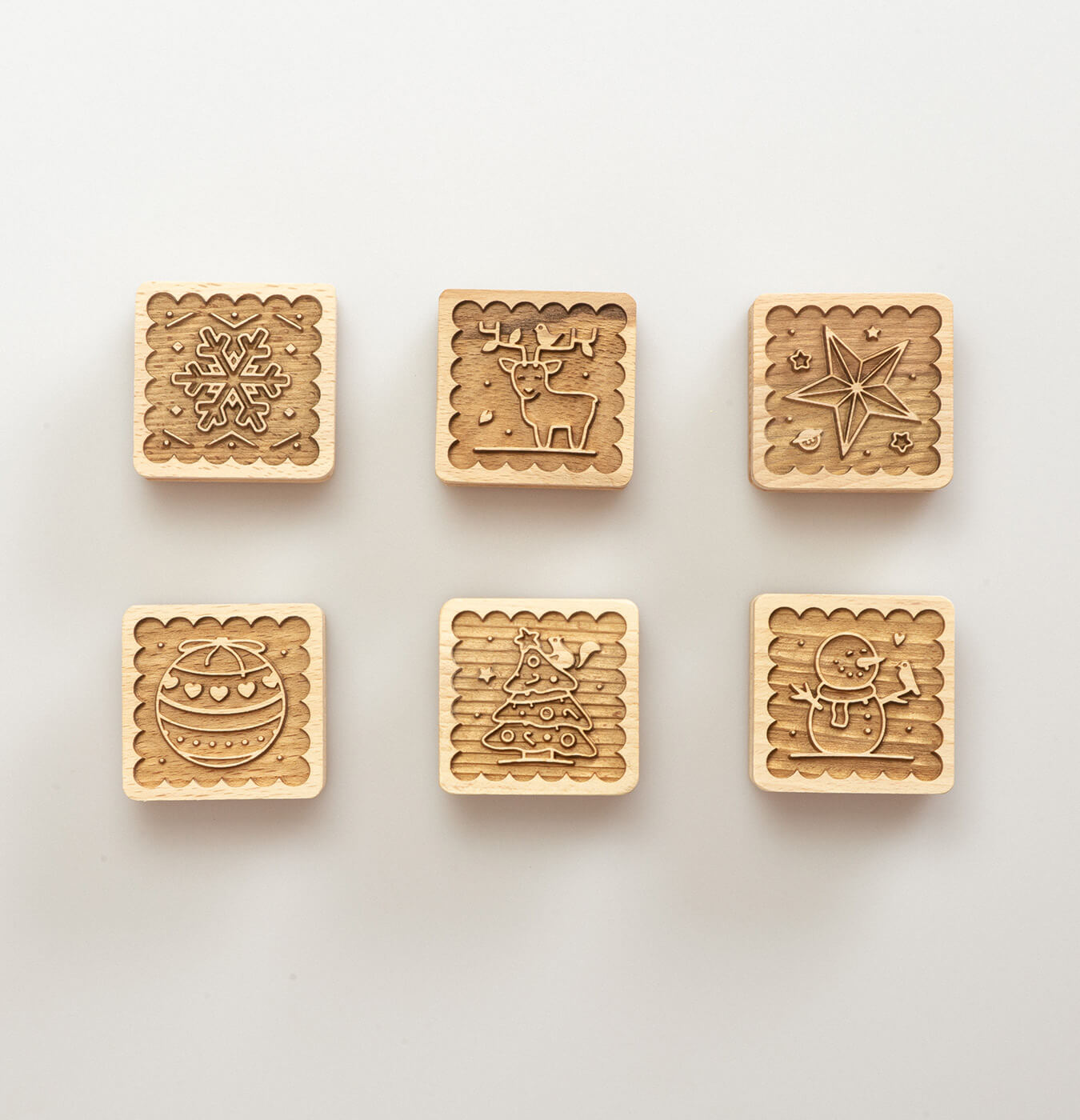 Stampino per biscotti Set 6 timbri - Leonardi Wood